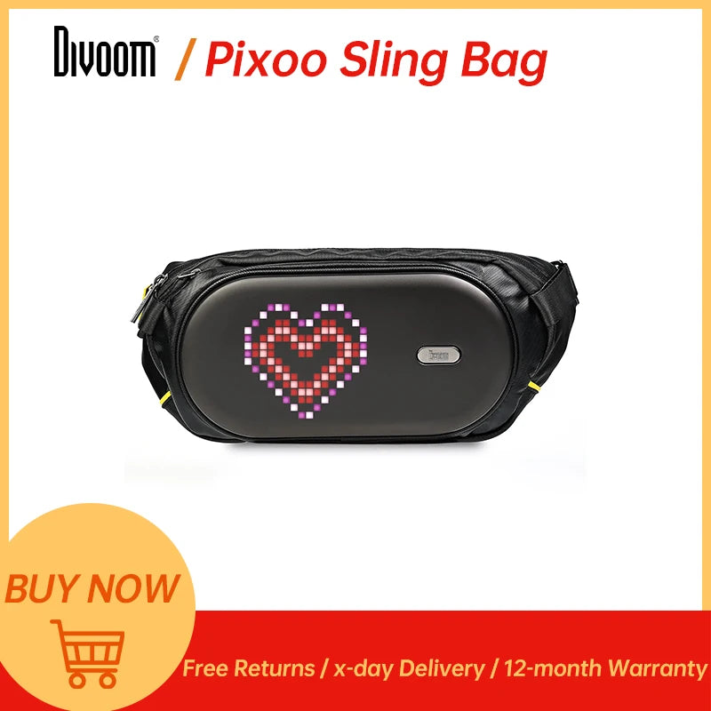 Divoom Pixoo Sling Bag-C Pixel Art Fashion Speaker Bag Waterproof Outdoor Sport bag for men and women