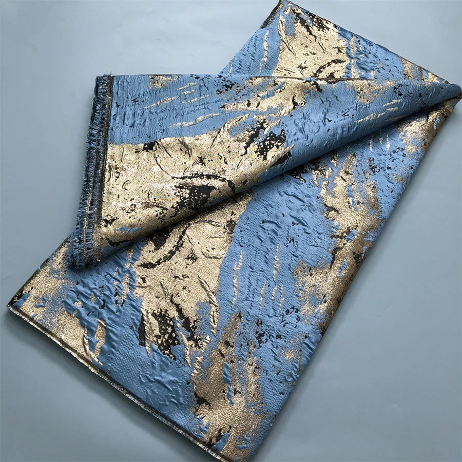 Luxury Nigerian Jacquard Lace Fabric Gilding French African Broacde Lace Fabric 2025 High Quality Damask Dress for Women A4085