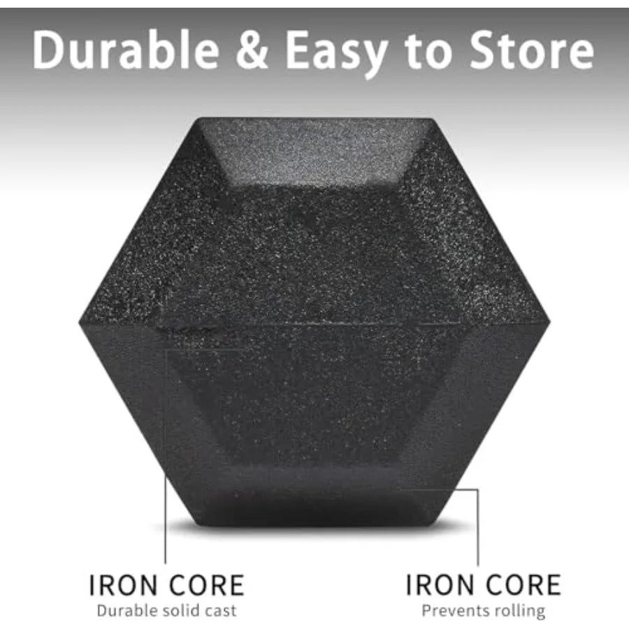 Rubber Hex Dumbbell Set with Rack - 350/450/550lbs Adjustable Free Weight for Home Gym Strength Training Durable Black Fitness