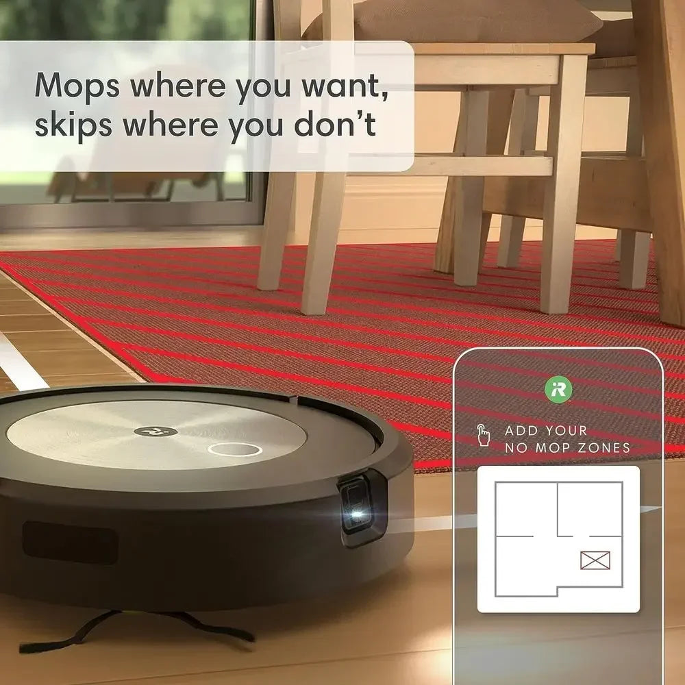 Self-Emptying Robot Vacuum & Mop - Avoids Obstacles, Cleans by Room, Compatible with Voice Assistants