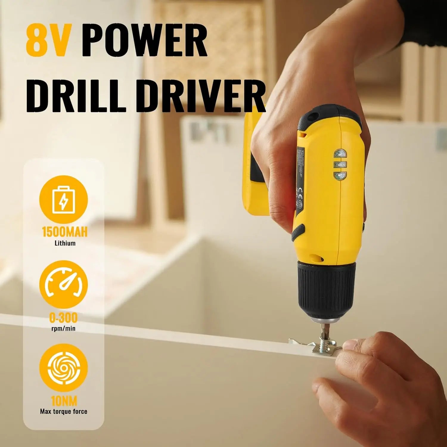 101Pcs 8V USB Electric Power Cordless Drill Driver DIY Tool Kit Set Screw Driver, Drill Bit Set Accessories, Pliers and Hammer