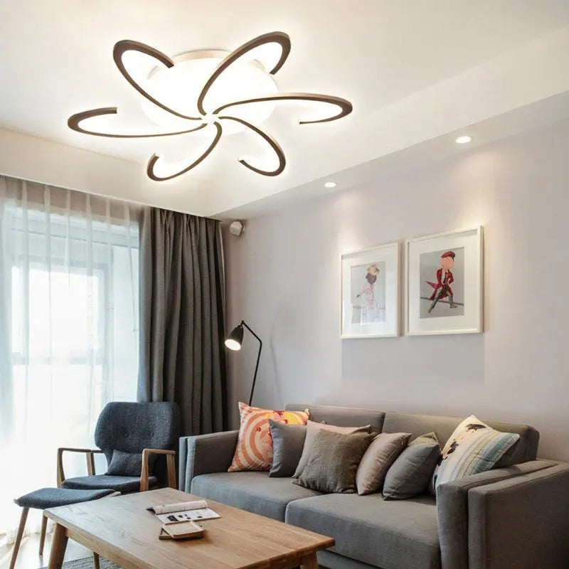 Modern Led Chandeliers Living Dining Room Bedroom Flower Acrylic Aluminum kitchen Ceiling Lamp Home Decor Fixture Pendant Light