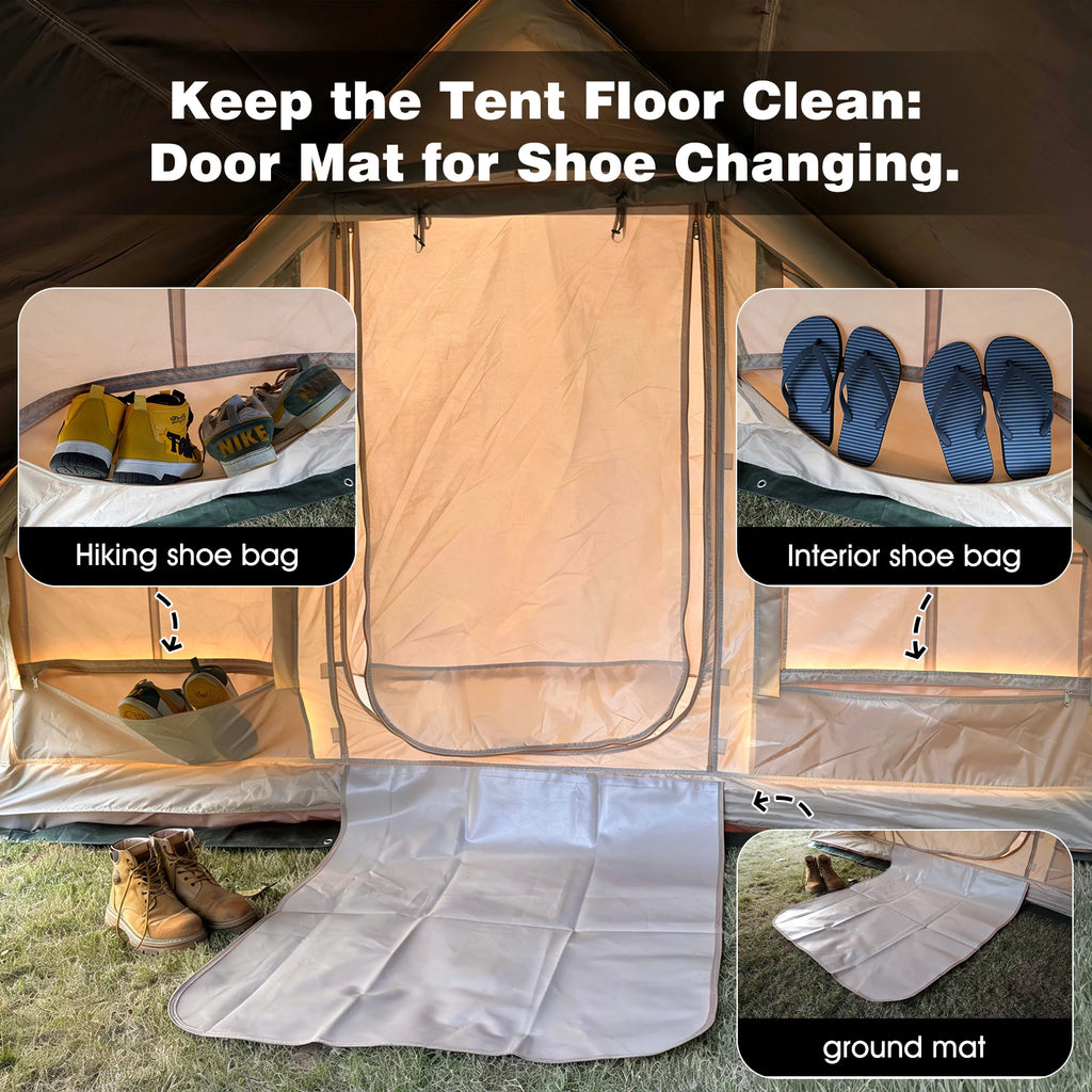 Inflatable Camping Tent 8-10 Person,129 Square Feets Large Inflatable Camping Tent with Canopy,Blow up Tent with AC Vent