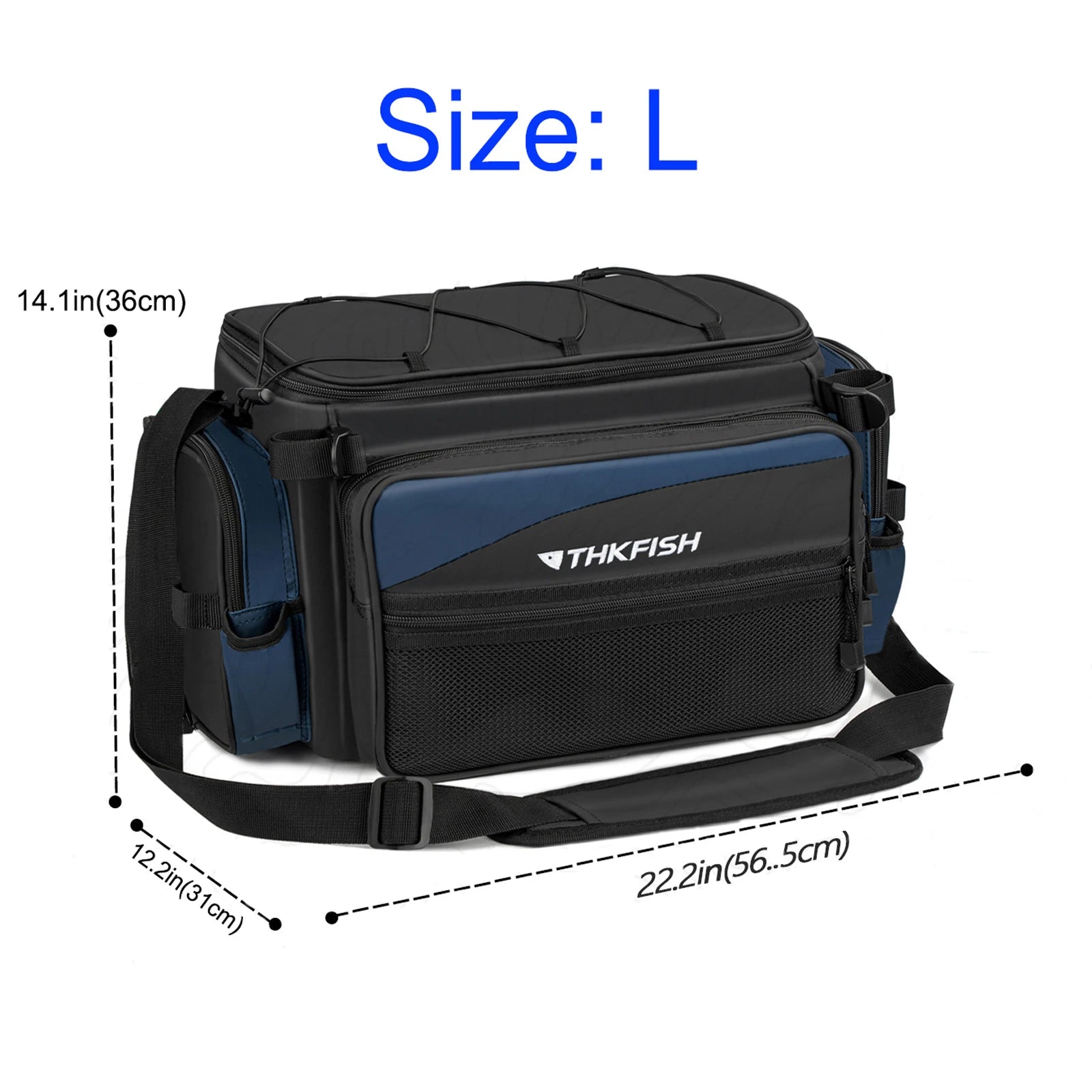 THKFISH Fishing Shoulder Bag Waterproof Fishing Tackle Bags Multifunctional Fishing Gear Lures Storage Pack Sling Bag