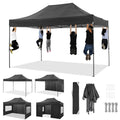 10x15 Heavy Duty Pop up Canopy Tent with 4 sidewalls Commercial Outdoor Canopy Wedding Party Tents for Wedding All Season Gazebo
