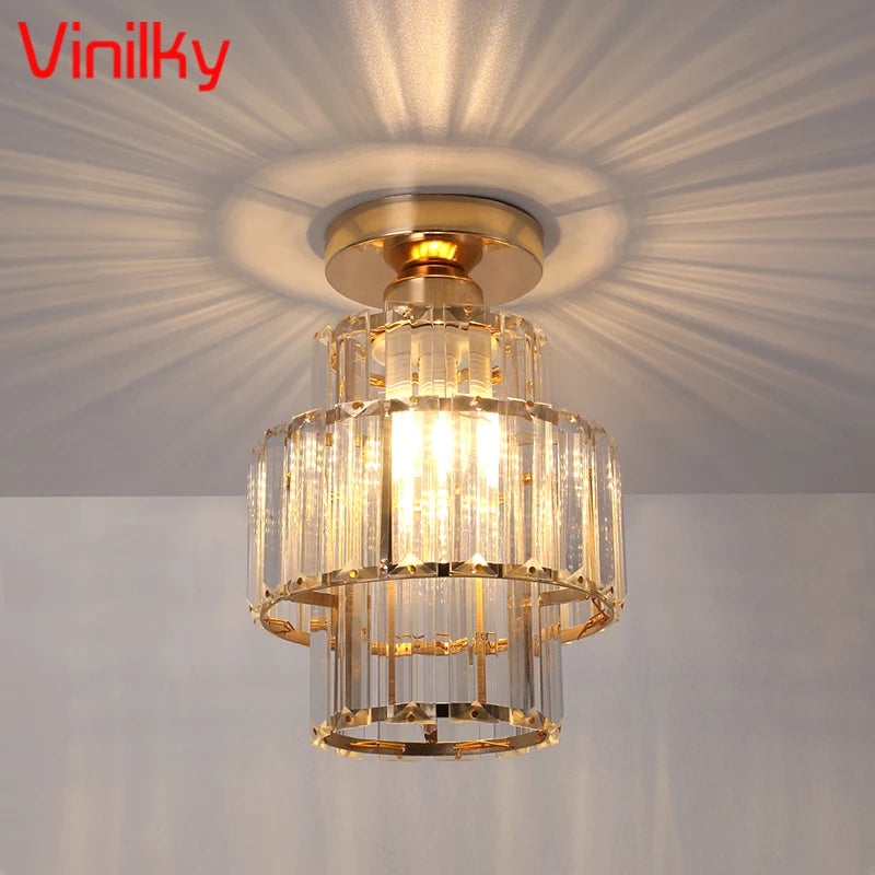 Modern Crystal Ceiling Lamp Led Hanging Lights Home Appliance Dining Room Nordic Loft Chandelier Bedroom Bedside Decora Fixtures