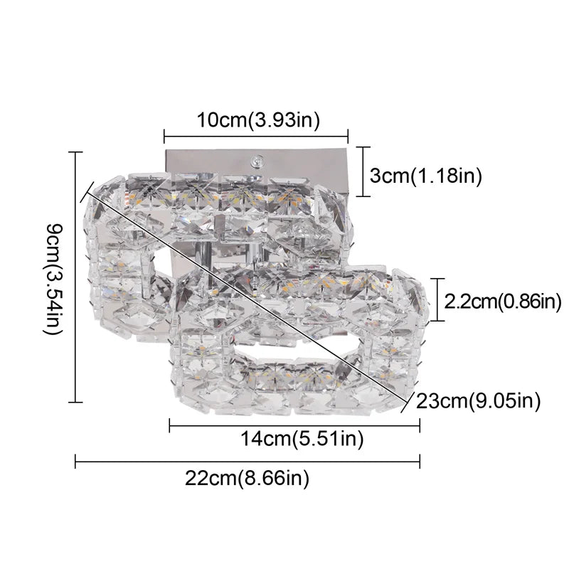 Modern Square K9 Crystal Ceiling Lamp Plafon Stainless Steel Luminaire For Hallway Aisle Home Decor Led Fixture Lustres Lighting