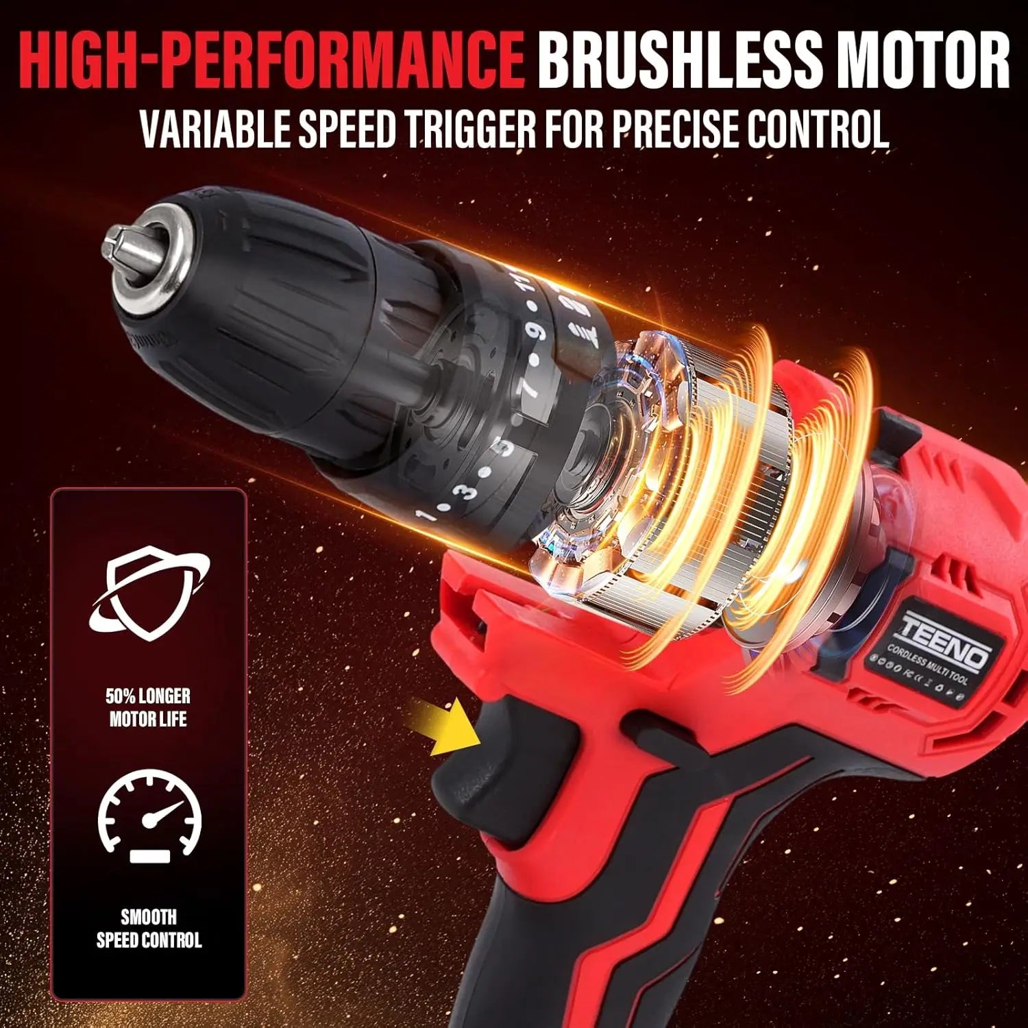 Brushless Power Tool Combo Kit, 6-in-1 Cordless Multi-Tool Set with Drill, Impact Wrench, Oscillating Tool, Saws & Sander, 3Ah