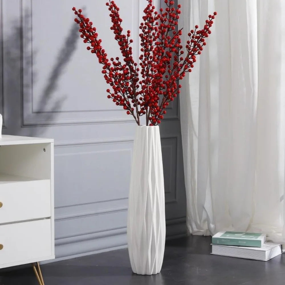 Floor Vase, 24 Tall Ceramic Decorative Large Vases for Living Room Decor Home Office Bedroom, Modern Big Standing Flower V