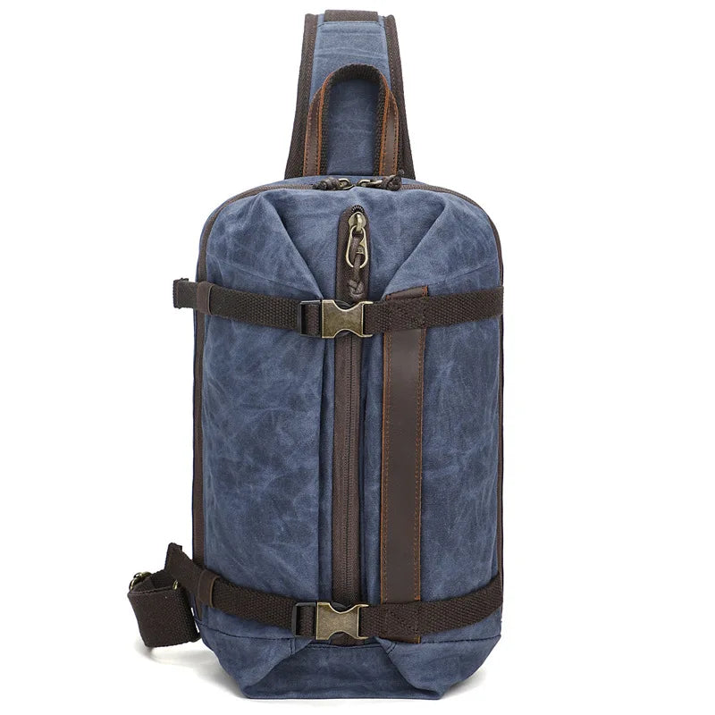 Canvas Bag Large Capacity Chest Bag Single Shoulder Backpack Men's Multifunctional Outdoor Messenger Bag Fashion Bag