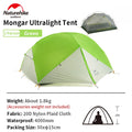 Naturehike Mongar Camping Tent 20D Nylon 2 Persons Tent Ultralight Portable Double Layer Outdoor Hiking Travel 4 Season Tents