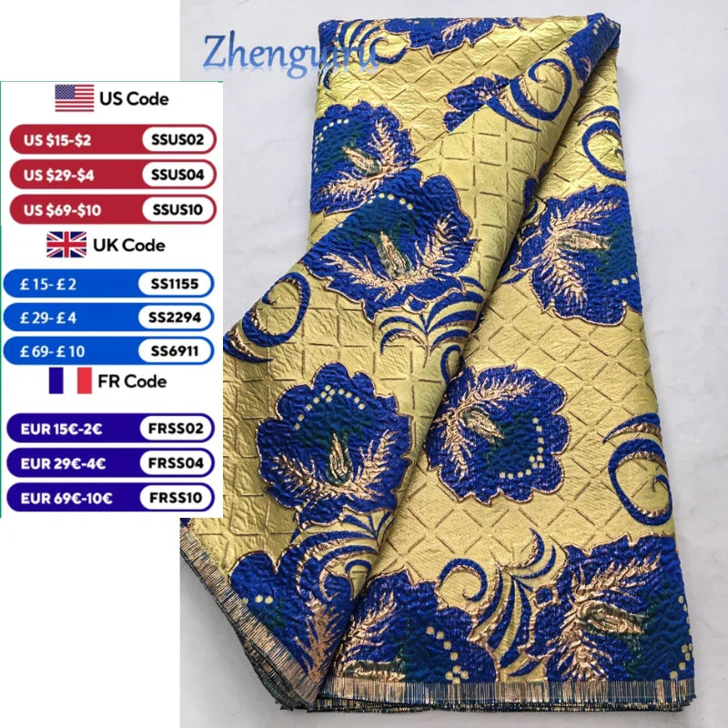 Luxury Nigerian Jacquard Lace Fabric Gilding French African Broacde Lace Fabric 2025 High Quality Damask Dress for Women A4085