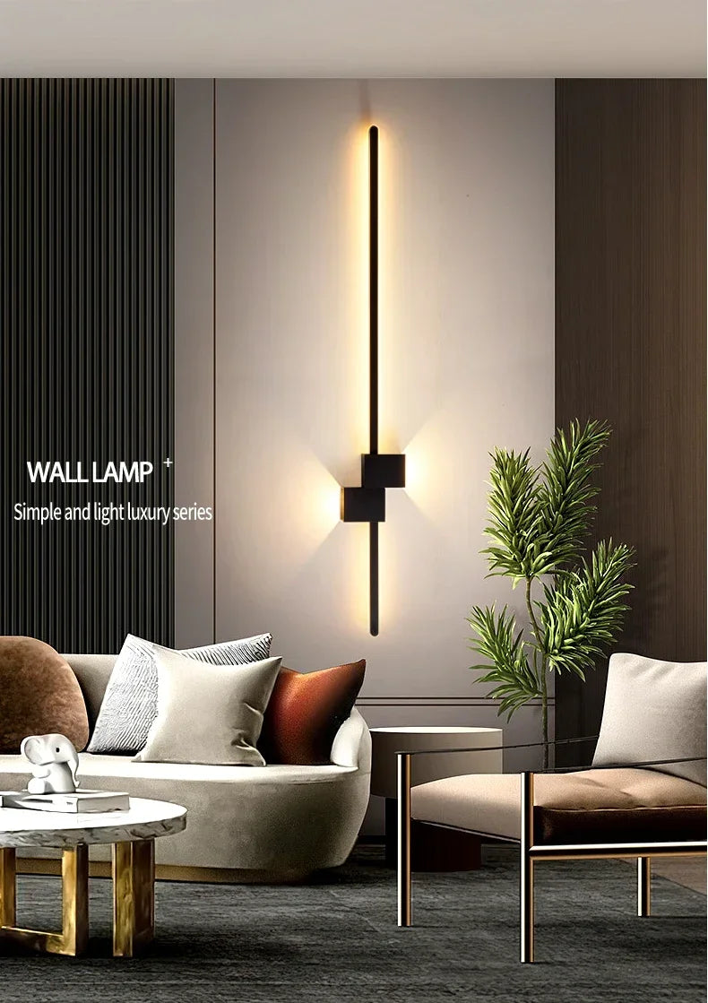 New Modern Minimalist Wall Lamp Black/Gold LED Wall Light Home Decorative Bedside Corridor Sofa Backgroung Wall Fixture