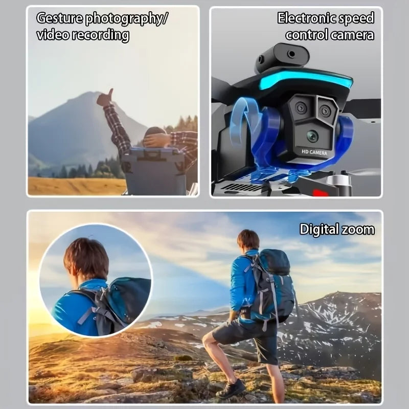 2026 L23 Foldable Drone 4K HD Triple Camera Brushless Motor Smart Obstacle Avoidance Precise Hover Dual Battery Long Flight Portable RC Quadcopter Beginner Aerial Gift for Christmas Birthday