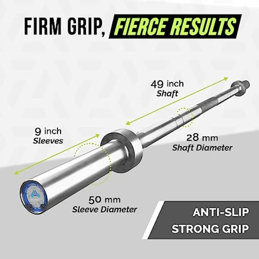 Training Barbell 6FT (15 Pound Weight) (300 LBS Capacity) Home Gym Fitness Equipment Strength Training Workout Bar Weight bar