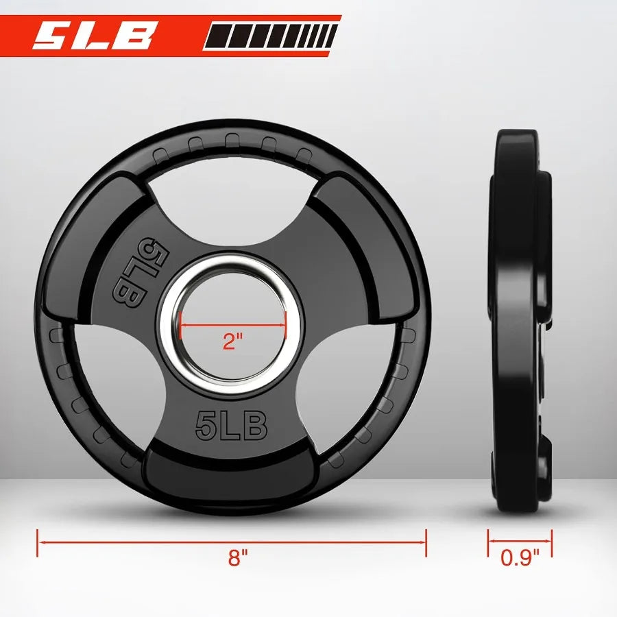Rubber Grip Plates for Barbell 2Inch Weight Plates for Weightlifting and Strength Training in Home and Gym 85lbs Set