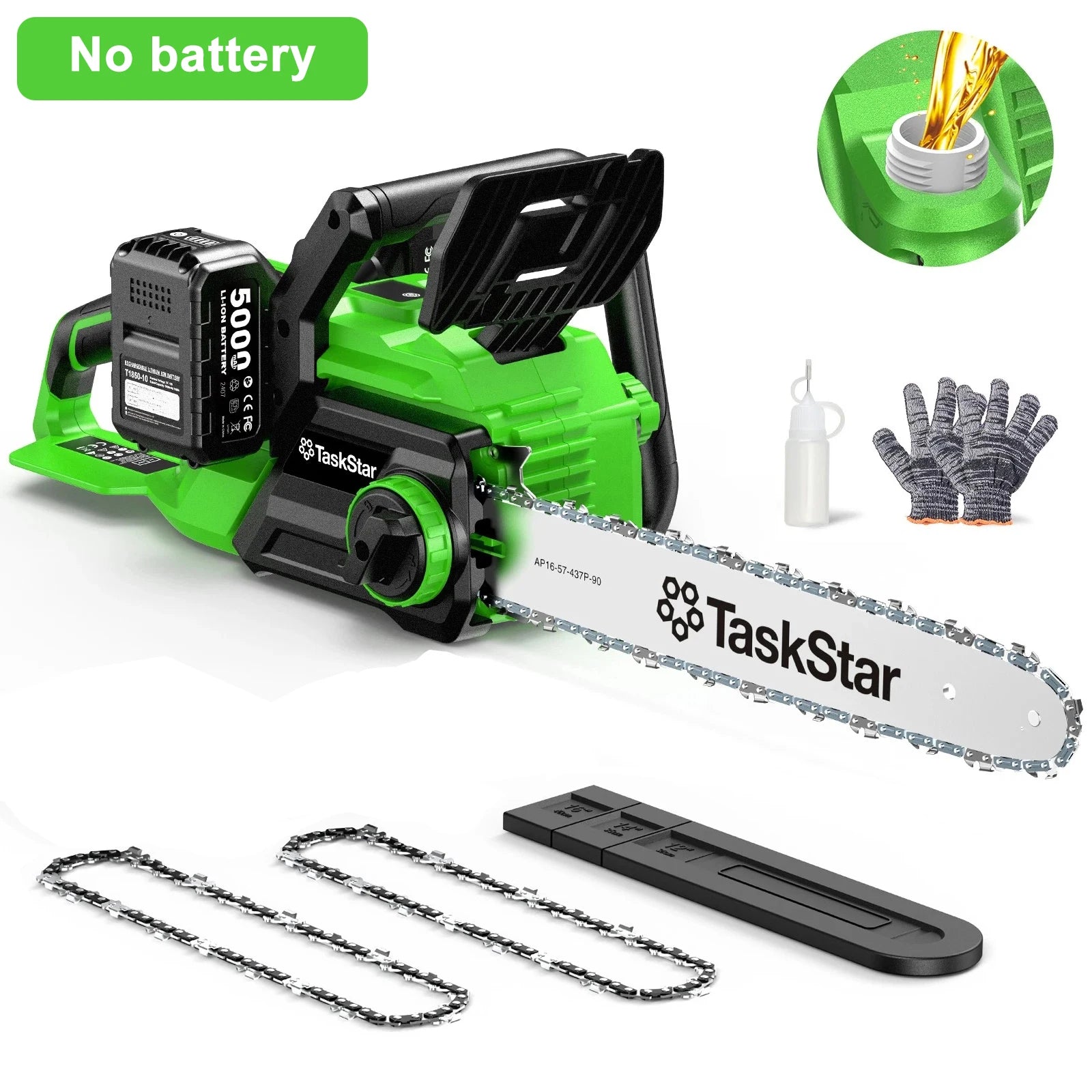 TaskStar 40V Brushless Electric Saw 16-inch Cordless Chainsaw With 2 5.0Ah Batteries Power Tools For Wood Cutting Tree Trimming