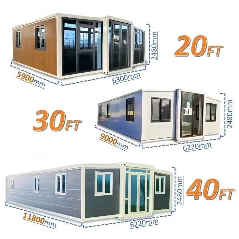 20FT 40FT Luxury Tiny Prefab Foldable 3 4 Bedroom Sleeping Expandable Container House Bar Home Coffee Shop Garden for Hotel