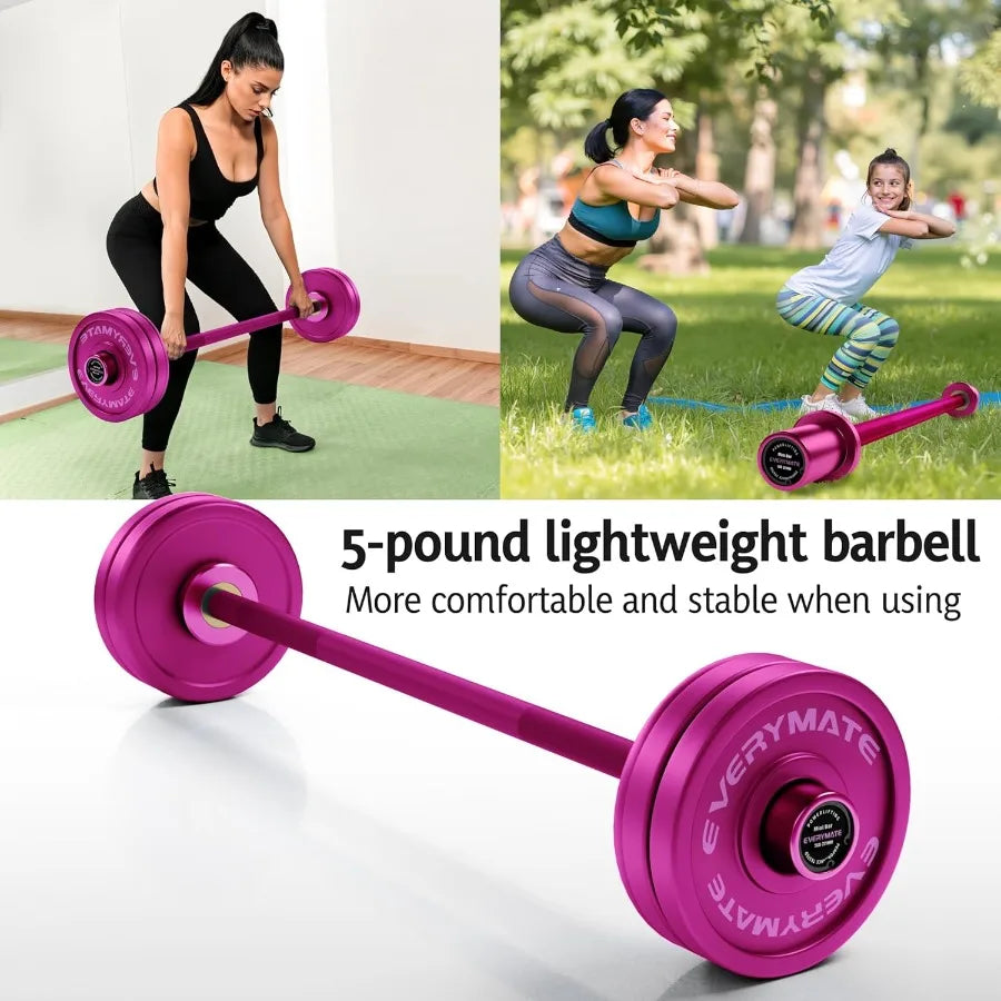 5LB Mini Barbell Bar Beginner Women Kid Barbell Total Body Workout Weighted Barfor Strength Training for Youth New Weightliftin