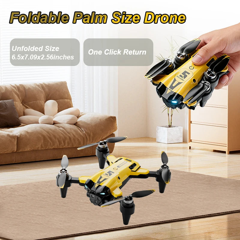 ZNLYRION M5 Foldable Brushless RC Drone 8K Triple Camera Obstacle Avoidance Optical Flow Positioning 2.4G WIFI FPV APP Control One Key Return 360° Roll Mini Quadcopter Drone For Beginners