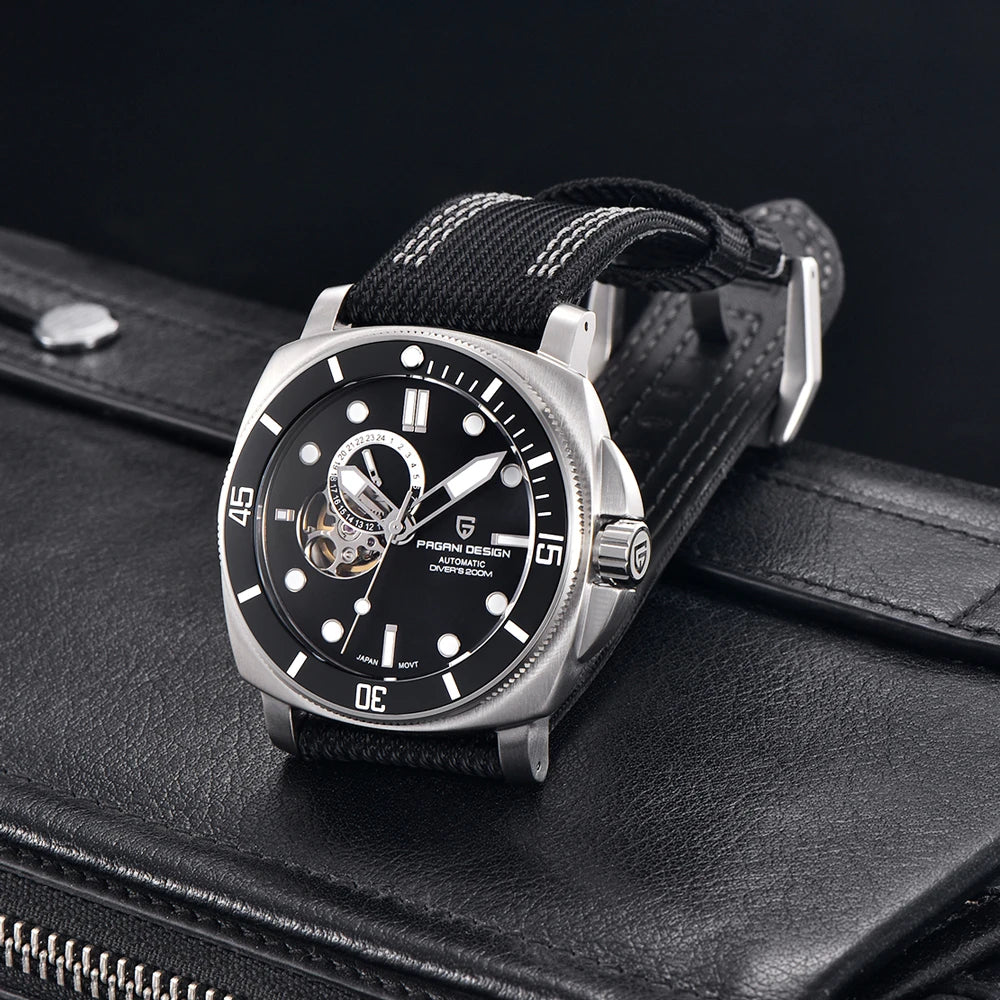 PAGANI DESIGN Mens Watches 2024 Luxury Tourbillon NH39 Mechanical Automatic Watch For Men Sports Ceramic Bezels Waterproof Clock