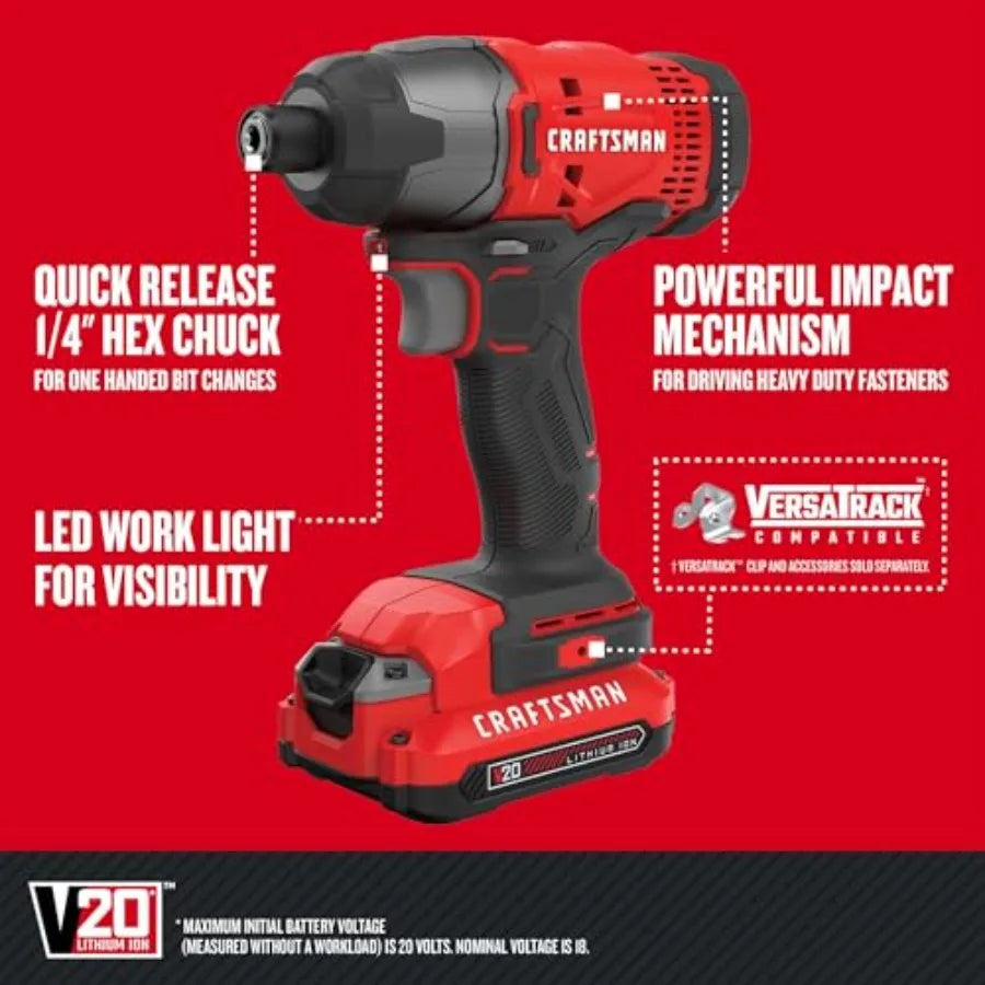 【Spot goods】V20 Cordless 4-Tool Power Tool Combo Kit with 2 Batteries and Charger CMCK400D2