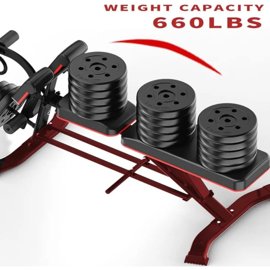Utility Weight Bench with Leg Extension - Multi-Position Adjustable Bench for Strength Training, Dumbbell Exercise and Ab Workou