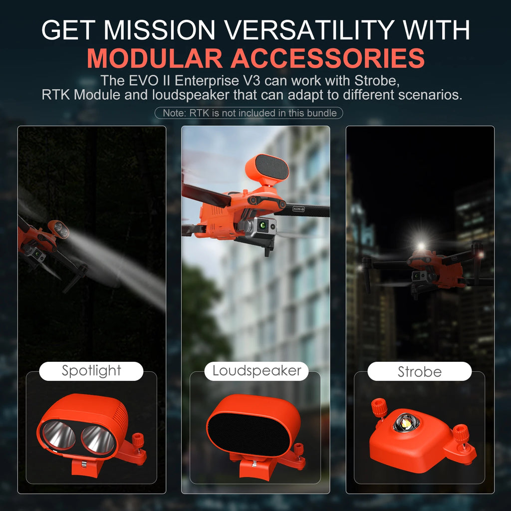Autel Robotics EVO II Dual 640T Enterprise V3 Drone 16x Digital Zoom 6K/30fps HDR Multiple temperature measurement modes 4GNSS