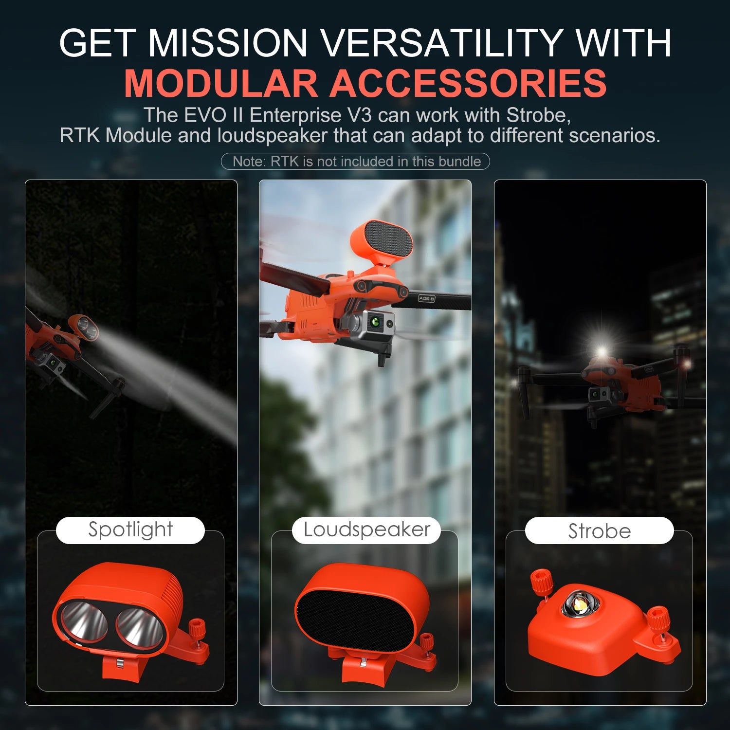 Autel Robotics EVO II Dual 640T Enterprise V3 Drone 16x Digital Zoom 6K/30fps HDR Multiple temperature measurement modes 4GNSS