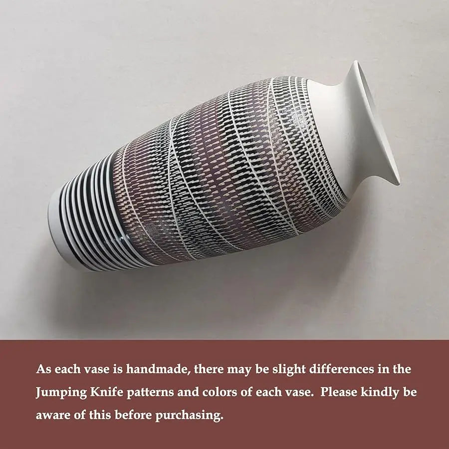 Ceramic Rustic Farmhouse Vase, 12.6" Large Vintage Flower vase for Home Decor, Tall Boho Textured Vases for Living Room, Table,