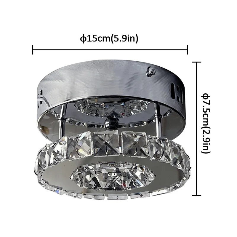 Simple Bedroom Ceiling Lamp Crystal Led Lighting Chandelier Suitable For Cloakroom Aisle Porch Changeable Pendant Lamp Fixture