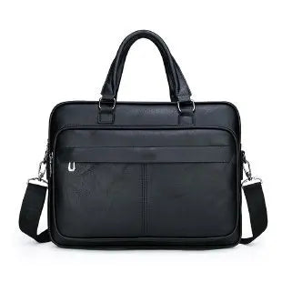 Men Bussiness Bag Large Capacity Pu Leather Luxury Briefcases Tote Bolsas Black Waterproof  Handbag Shoulder Crossbody Bags
