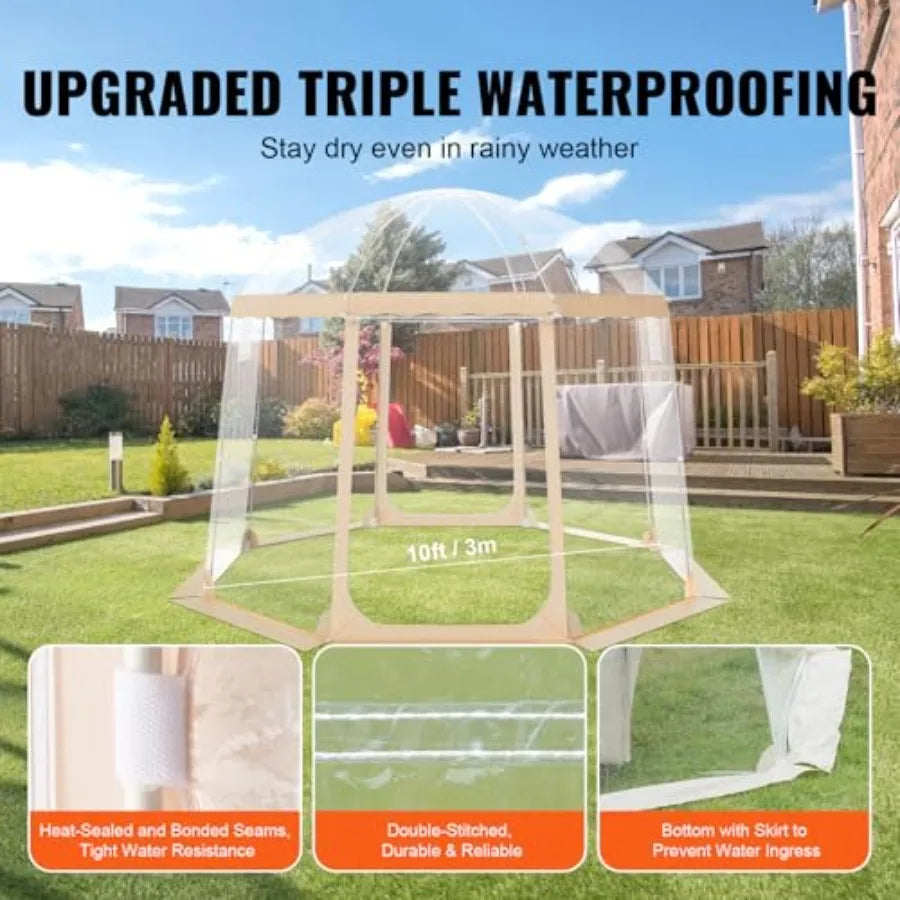 Upgraded Pop Up Bubble Tent for 48 People with Simple Assembly Required 10x9.2ft Large Outdoor Clear Bubble Tent Dome Shelter W