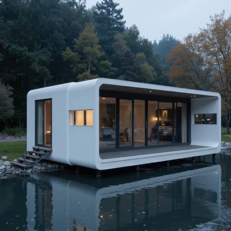 Luxury Prefabricated Tiny Space Capsule House Apple Cabin for Bathroom Warehouse Solar Powered Waterproof Fast Install