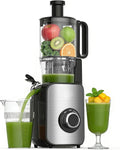 Cold Press Juicer,Stainless Steel Material,Juicer Machines with 5.0Inch Wide Feed Chute,Slow Masticating Juicer for Vegetables and Fruits with High Juice Yield,Large Auger,Easy to Clean