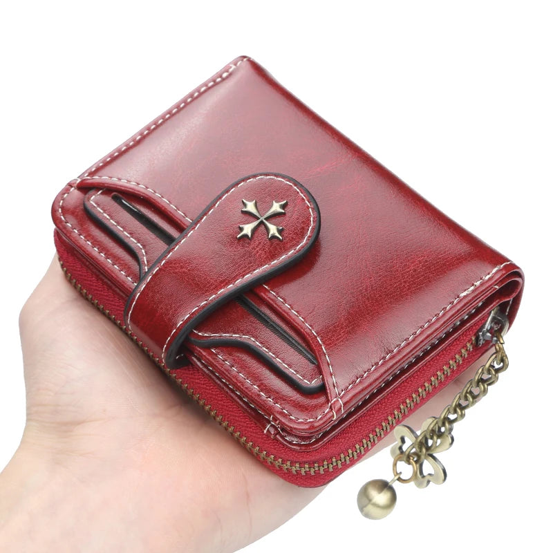 Women Wallets and Purses PU Leather Money Bag Female Short Hasp Purse Small Coin Card Holders Blue Red Clutch New Women Wallet