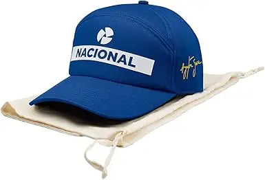 National Flag Cap Replica Ayrton Senna Style Blue Adjustable One Size with Carry Bag Long-Tailed Keyword