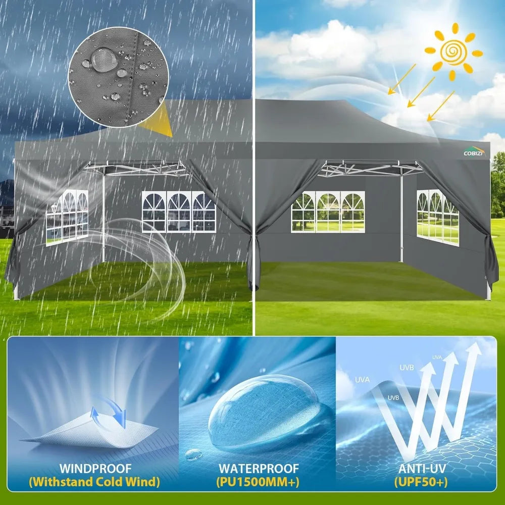 13x26 Pop Up Tent 13x26 Canopy with Sidewalls Heavy Duty Canopy Party Tent for Parties, Outdoor Wedding Large Event Tent