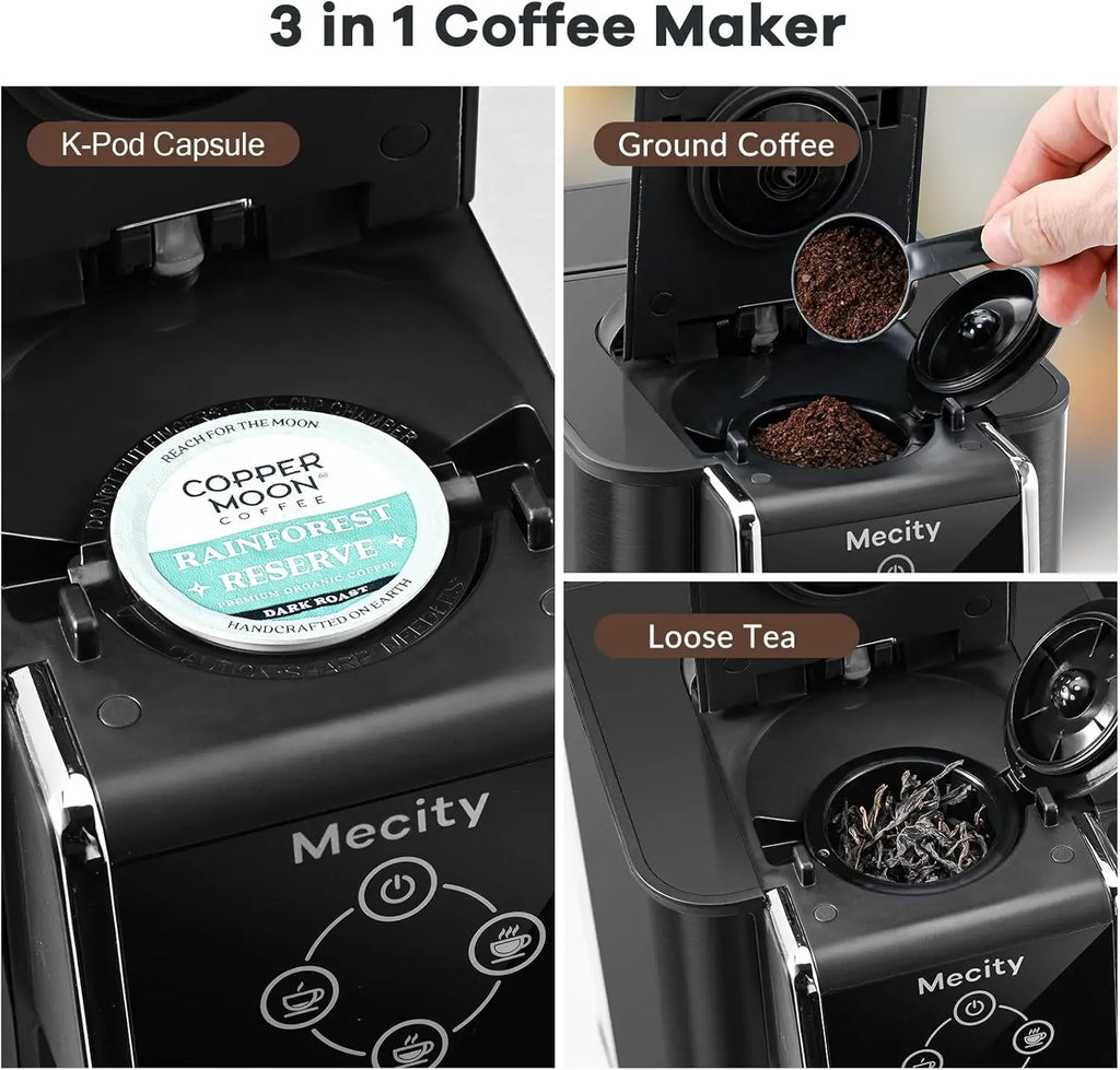 Coffee Maker 3 in 1 Single Serve Coffee Machine, Compatible with K cup Capsules, Instant Coffee Pot, Tea maker, 6,8,10 Oz Cup