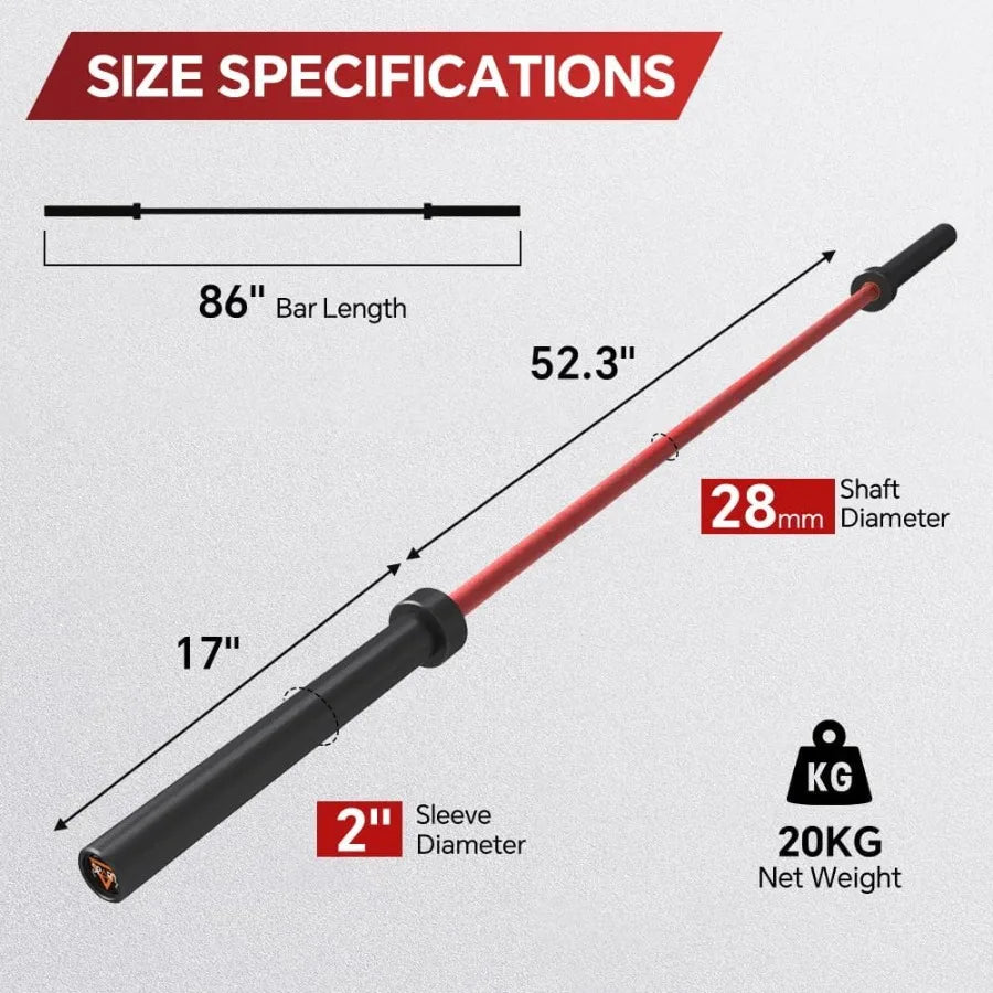 7FT Barbell Bar with 110LB Weight Plate Set Combo Solid Bar with Bearings 700Lbs Capacity Weight Bar for Home Gym Strength Train