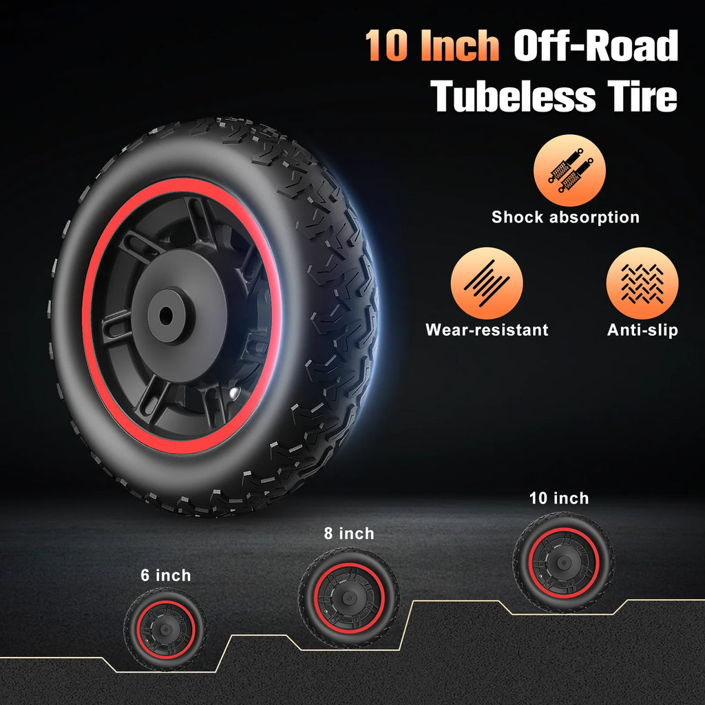 Electric Foldable Scooter 30 MPH Fastest Dual Motor for Adult Scooter 1200W Peak 33Mile Long Range 10" Off-Road Tires 48V 13ah