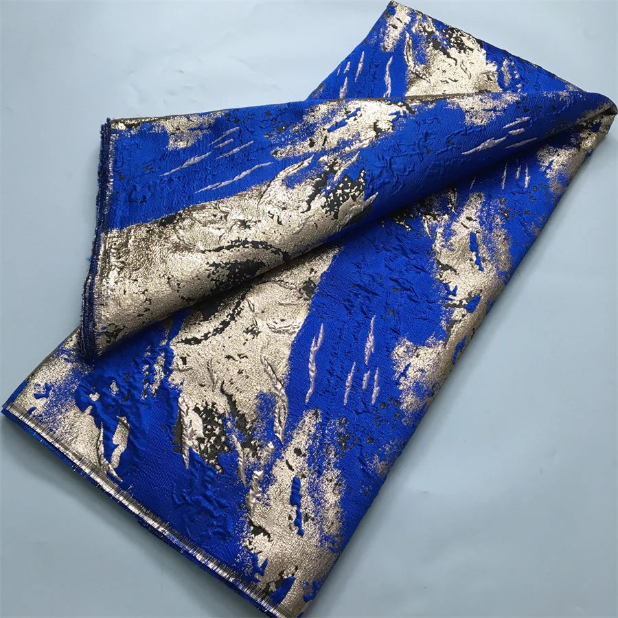 Luxury Nigerian Jacquard Lace Fabric Gilding French African Broacde Lace Fabric 2025 High Quality Damask Dress for Women A4085