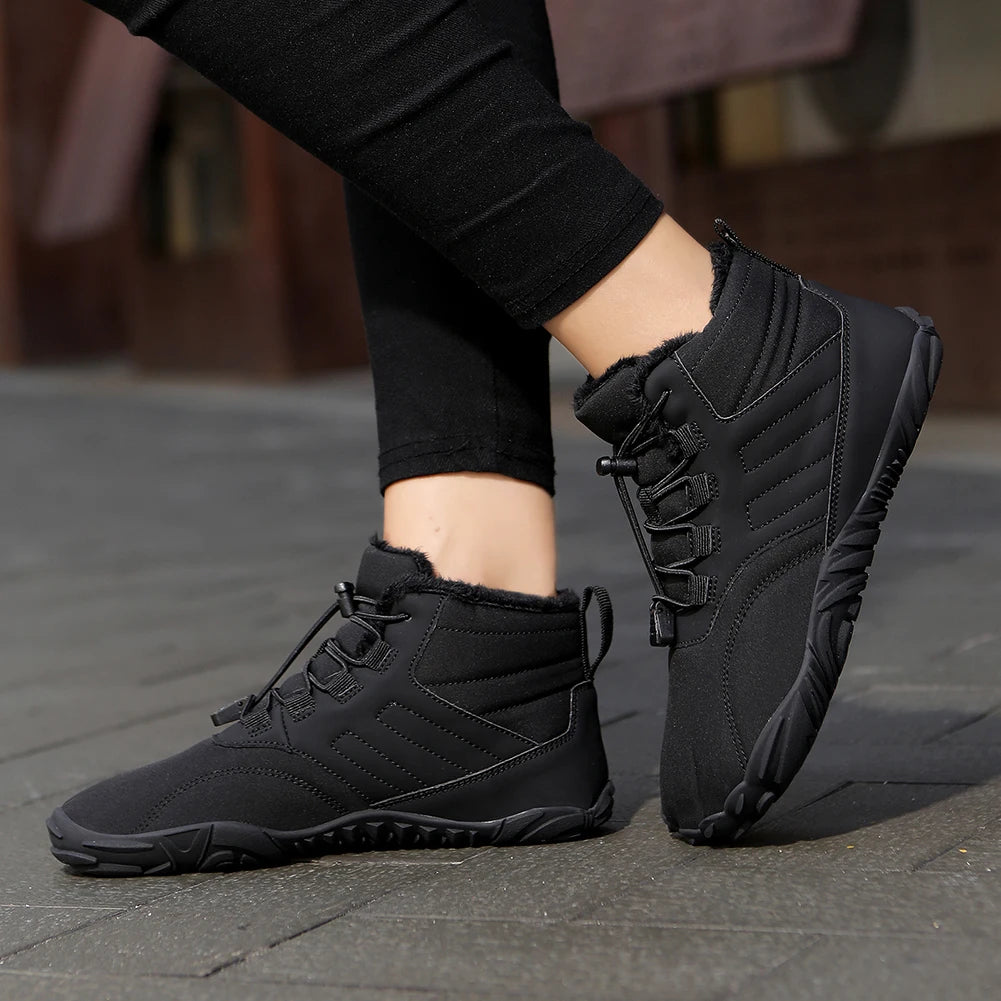 Winter Boots Men Women Snow BareFoot Casual Shoe Couples Warm Plush Cotton Shoes Fur Men Ankle Shoes Male Snow Boots Big Size