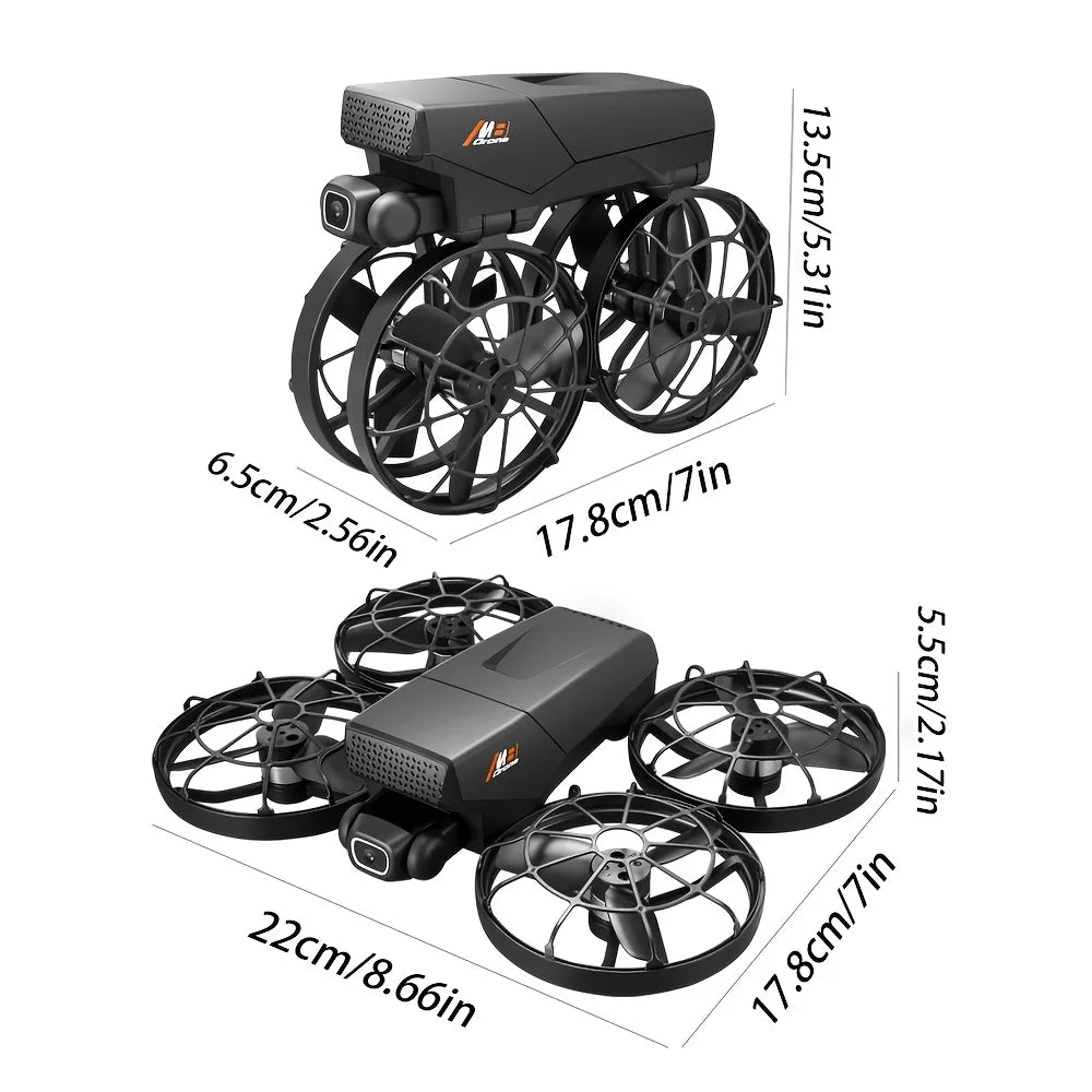 M8 Foldable RC Drone 4K Camera,4.3 In Screen Remote Real-Time FPV Transmission, Brushless Motor Quadcopter, Dual ESC Cameras, Optical Flow Hover, Anti-Collision Portable Drone for Beginners Adults & Enthusiasts, Easy Operatio