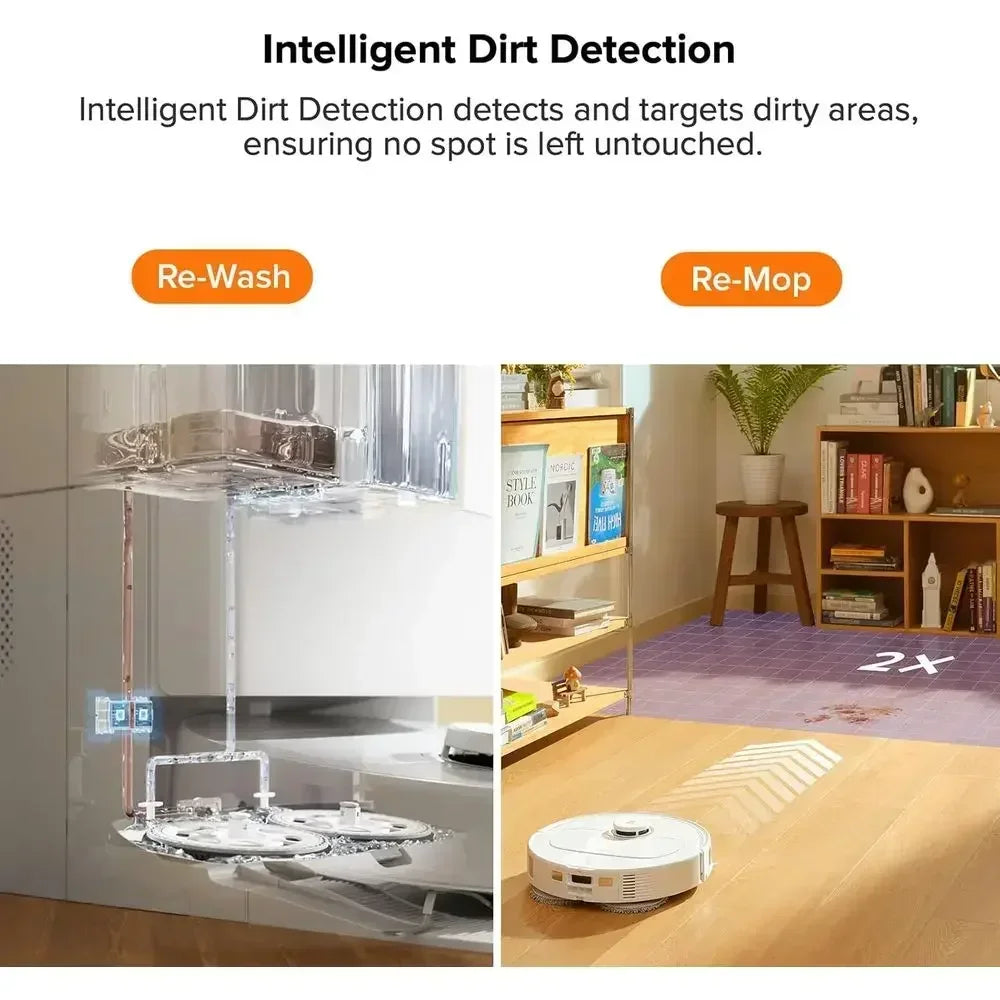 Qrevo Pro Robot Vacuum and Mop with lexiArm Design Edge Mopping, Hot Water Mop Washing and Auto Mop Drying, Intelligent Dirt Det