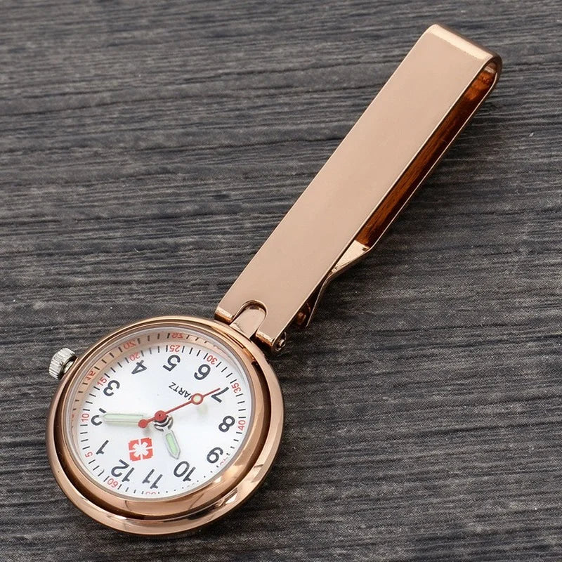 Diamond Nurse Watch Luminous Simple Medical Chest Watch Clip Buckle High-Quality Doctor Fob Brooch Clock Hospital Gift
