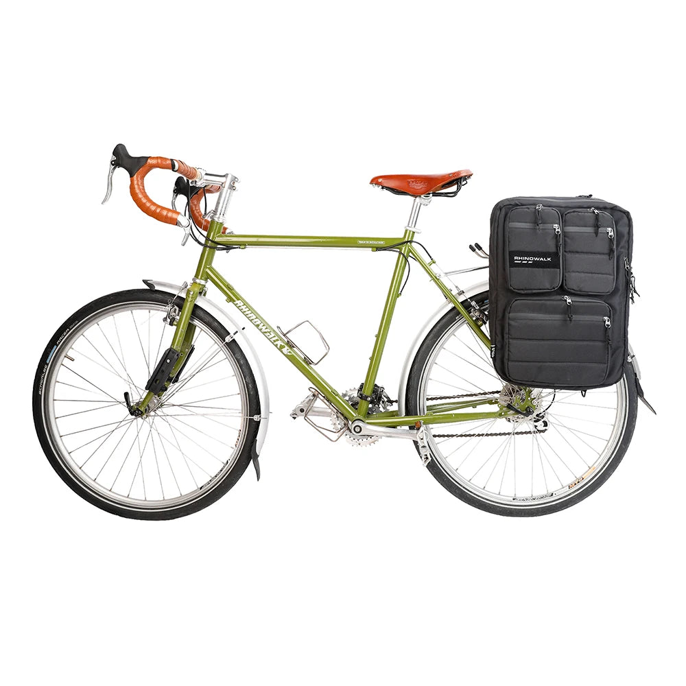 Rhinowalk Bicycle Bag 25L Bike Saddlebag Multifunction Outdoor Riding Backpack Shoulder Bag Big Capacity Luggage With Raincover