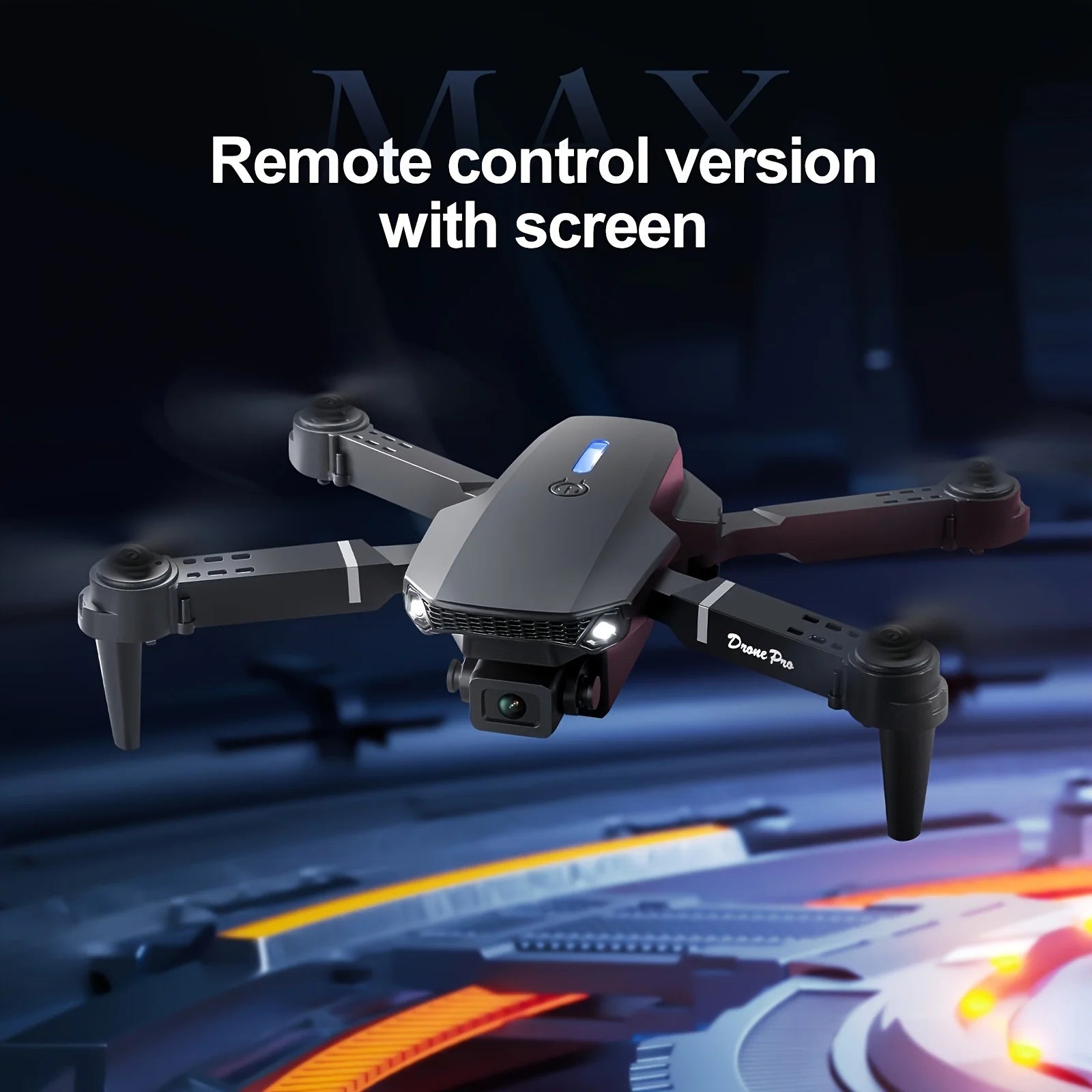 The 2026 upgraded E88 PRO MAX drone features dual 8K cameras, an on-screen remote control, two batteries, one-button return, foldability, USB charging, Wi-Fi, and flight gaming capabilities. Suitable for beginners, it makes a