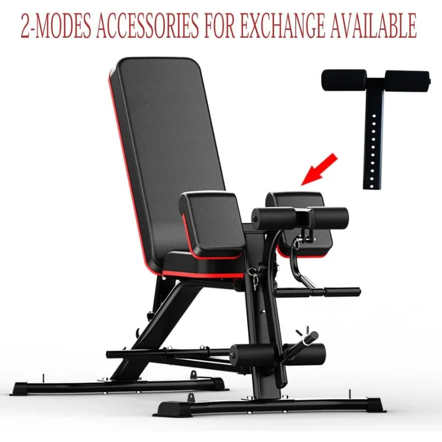 Utility Weight Bench with Leg Extension - Multi-Position Adjustable Bench for Strength Training, Dumbbell Exercise and Ab Workou