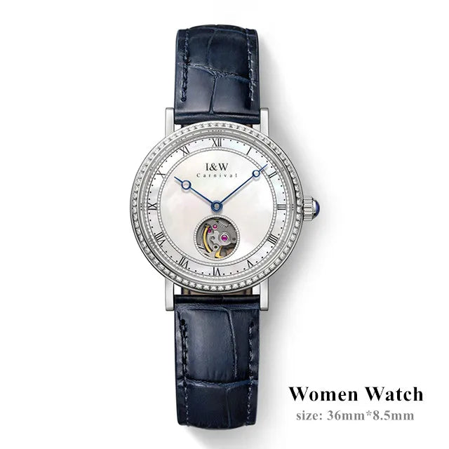 CARNIVAL Ladies Mechanical Watches Womens Men Brand Luxury Automatic Movement Watch Fashion Ultrathin for Woman Man Montre Femme
